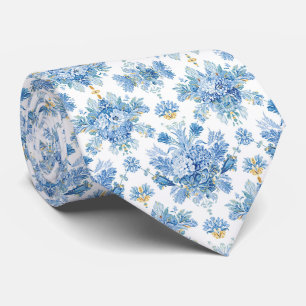 Hellblaues Porzellan-Blumen-Hochzeitsgeschenk für Krawatte
