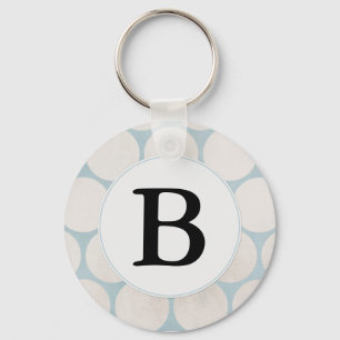 Hellblaues Punkt-Monogramm Schlüsselanhänger