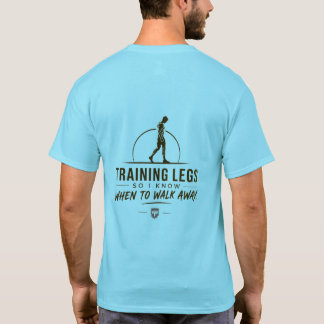 Hellblaues Rückendruck Gym-Shirt T-Shirt
