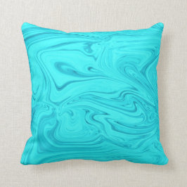 Hellblaues und dunkelblaues Liquiddesign Throw Pil Kissen