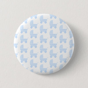 Hellblaues und weißes Kinderwagen-Muster Button