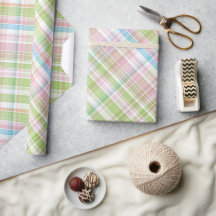 Hellblaues, weich grünes, rosa Kariertes Muster