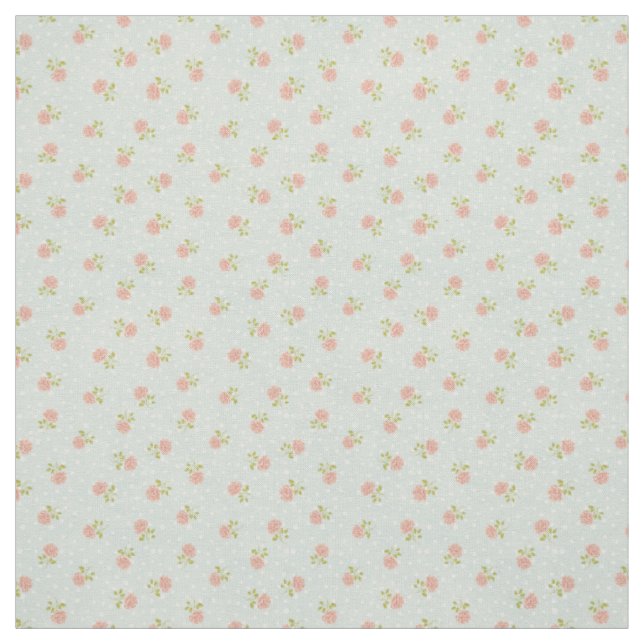 hellblaues weißes rosa Blumen des Shabby Stoff (Muster)