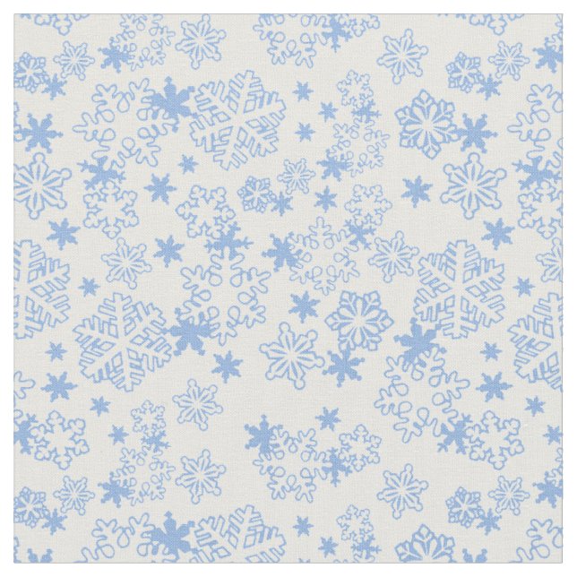 Hellblaues Winter-Schneeflocken-Muster Stoff (Nahaufnahme)