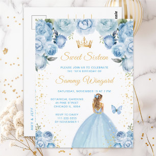 Hellblonde Prinzessin Sweet Sixteen Postkarte