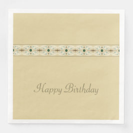 Hellbraun mit zarter Blüte Serviette