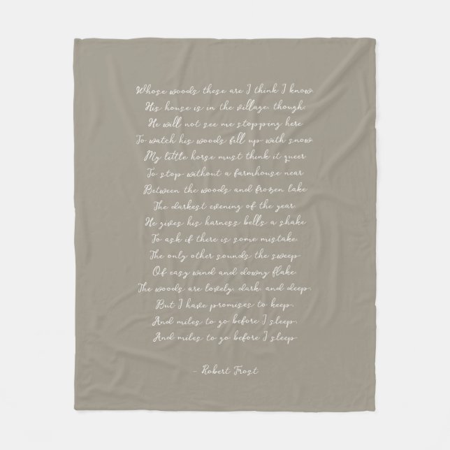 Hellbraune benutzerdefinierte Gedicht-Songtext-Zit Fleecedecke (Vorderseite)
