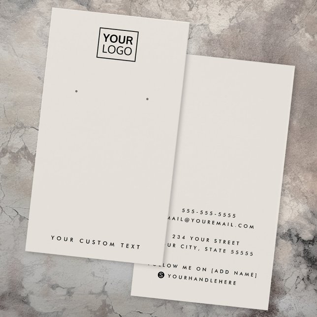 Hellbraune, benutzerdefinierte Logo-Ohrring-Displa (Light tan brown custom logo earring display card)