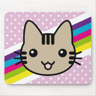 hellbraune Katzen-Tupfen Mousepad