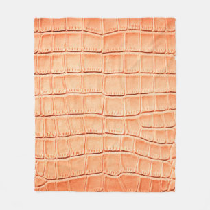Hellbraune Krokodilledertextur Fleecedecke