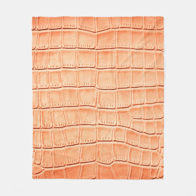 Hellbraune Krokodilledertextur Fleecedecke (Vorderseite)