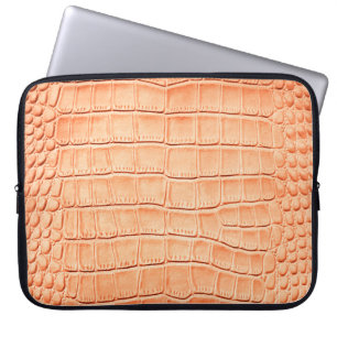 Hellbraune Krokodilledertextur Laptopschutzhülle