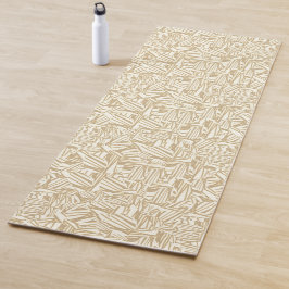 Hellbraune oder holzfarbene Wimpern, braun und wei Yogamatte