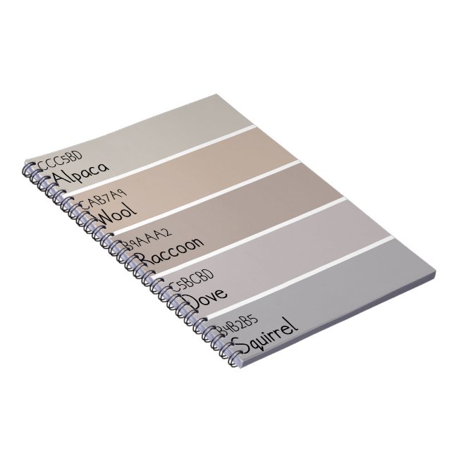 Hellbraune und graue Tiere Paint Chip Notizblock (Rechte Seite)
