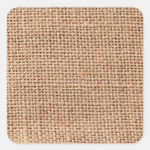Hellbrauner Leinwand-Sack-Hintergrund Quadratischer Aufkleber