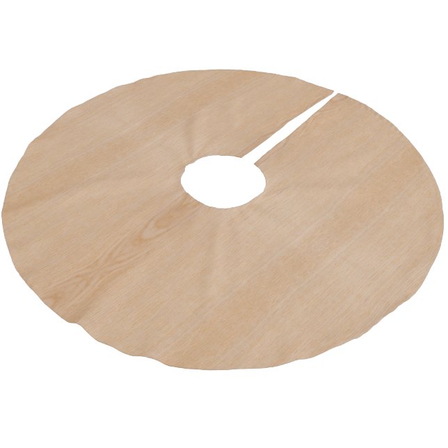 Hellbraunes Holzkorn Polyester Weihnachtsbaumdecke (Schrägansicht)