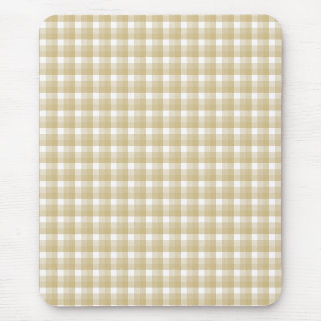 Hellbraunes Karomuster. Beige Gingham Mousepad (Vorne)