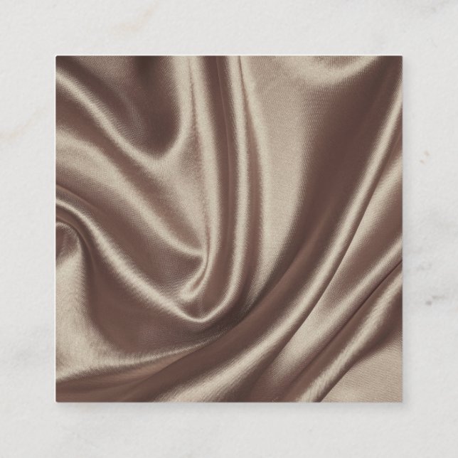 Hellbraunes Seidengewebe Quadratische Visitenkarte (Rückseite)