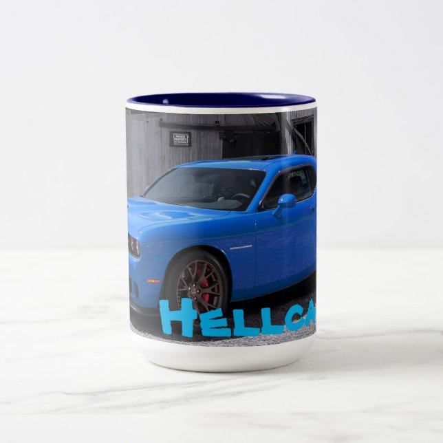 Hellcat-Herausforderer-Kaffee-Tasse Zweifarbige Tasse (Mittel)