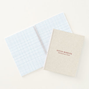 Hellcreme-Leinenstruktur braune Typografie Notizbuch