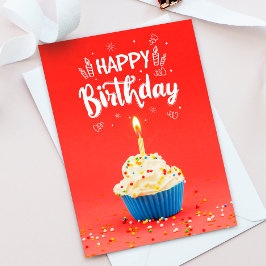 Helle С Upcake Red Happy Birthday Grußkarte Dankeskarte