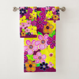 Helle Abstrakte Blume Art Badhandtuch Set