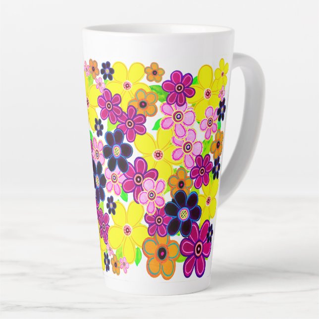 Helle Abstrakte Blume Art Milchtasse (Rechte Ecke)