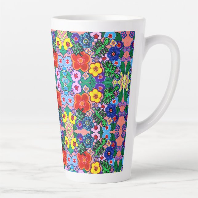 Helle Abstrakte Blume Art Milchtasse (Rechts)