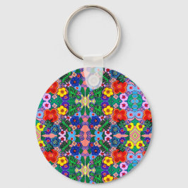 Helle Abstrakte Blume Art Schlüsselanhänger