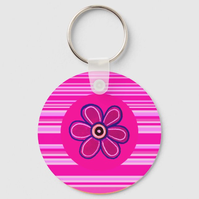 Helle Abstrakte Blume Art Schlüsselanhänger (Vorderseite)