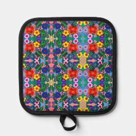 Helle Abstrakte Blume Art Topflappen