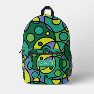 Helle abstrakte geometrische Kreis-Retro-Muster  Bedruckter Rucksack