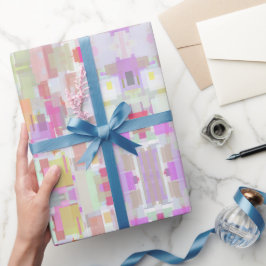 Helle Abstrakte geometrische Kunst, farbenfrohe Pa Geschenkpapier