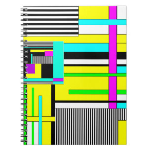 Helle abstrakte geometrische Neonmuster werfen Säu Notizblock