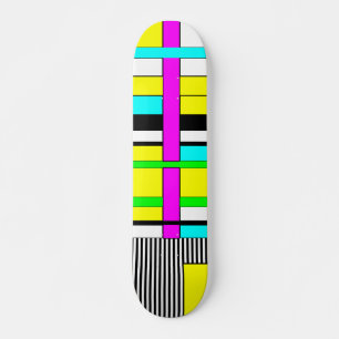 Helle abstrakte geometrische Neonmuster werfen Säu Skateboard