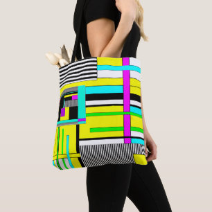 Helle abstrakte geometrische Neonmuster werfen Säu Tasche