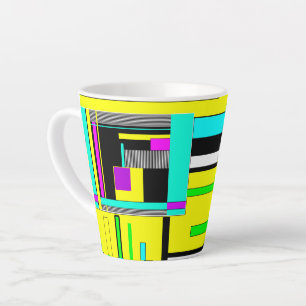 Helle abstrakte geometrische Neonmuster-Wurfkissen Milchtasse