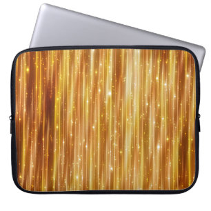 Helle abstrakte goldene Kulisse mit Glitzer Laptopschutzhülle