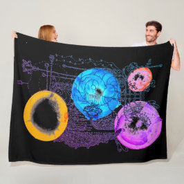 Helle Abstrakte Kunst erweitert Multiversum Fleecedecke