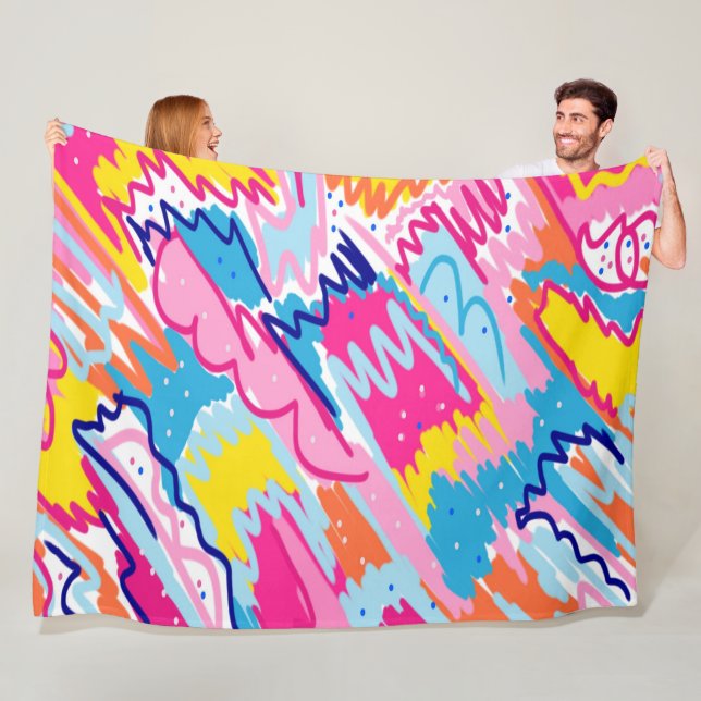 Helle Abstrakte Kunst Fleecedecke (Beispiel)