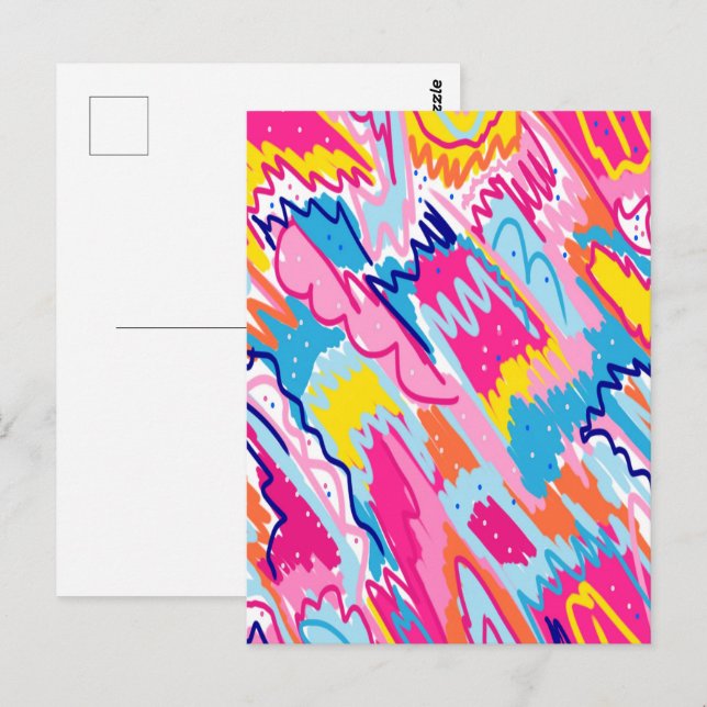 Helle Abstrakte Kunst Postkarte (Vorne/Hinten)