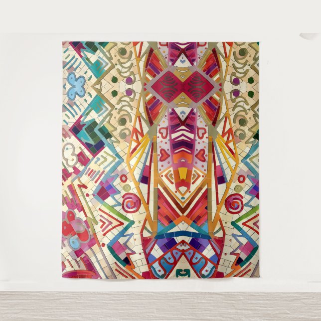 Helle abstrakte Kunst Wandteppich (Vorderseite)