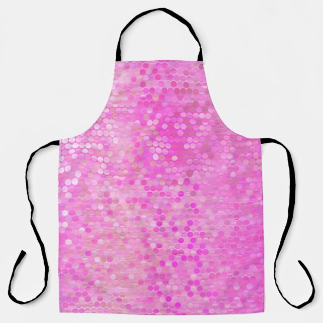 Helle abstrakte Mosaik-Rosa mit Glanz Schürze (Vorderseite)