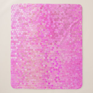 Helle abstrakte Mosaik-Rosa mit Glanz Sherpadecke
