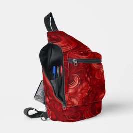 HELLE ABSTRAKTE ROTE WIRBEL CROSSBODY BAG