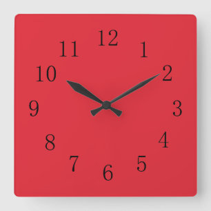 Helle Alizarin Rot Quadratische Wanduhr
