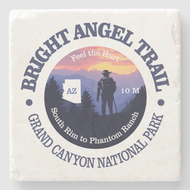 Helle Angel Trail (rd2) Steinuntersetzer (Vorderseite)