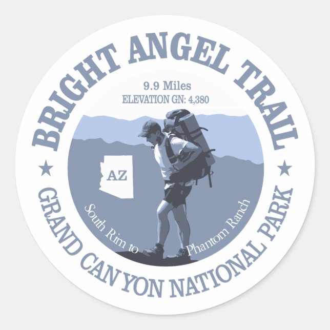 Helle Angel Trail (rd) Runder Aufkleber (Vorderseite)