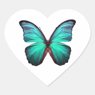 Helle Aquamarin Butterfly Herz-Aufkleber