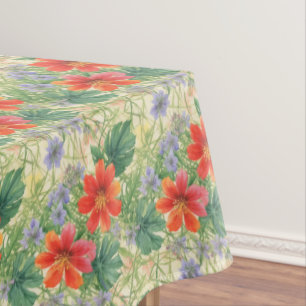 Helle Aquarell-Blume Tischdecke
